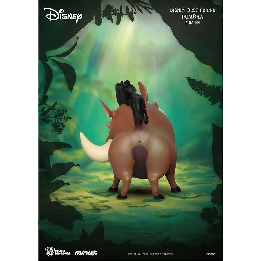 Brun och svart Pumbaa-figur med vit horn från Mini Disney Bästa Vän-serien