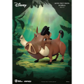 Liten Disney Bästa Vän Pumbaa-figur i brunt med svart man, vit betar i djungel