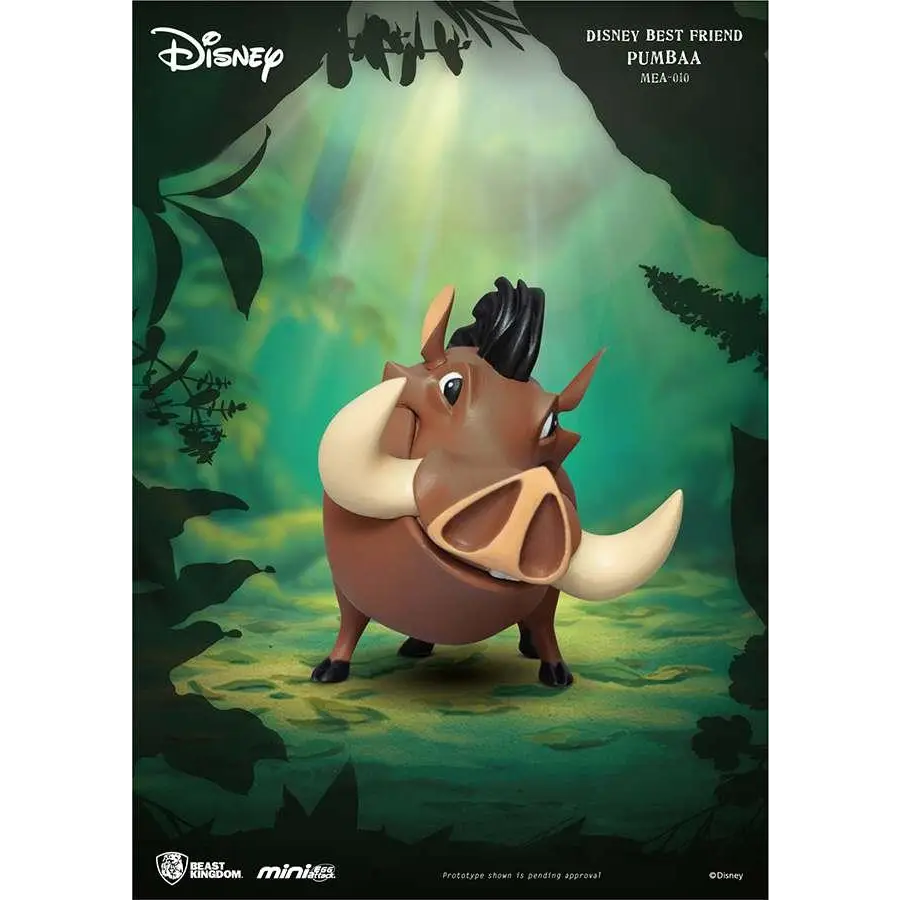 Brun Pumbaa-figurin med svart hår och vita betar av Miniat, Mini Disney Bästa Vän Pumbaa