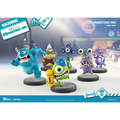 Blå, gröna och lila Monsters Inc-figurer i Mini Egg Attack-set (6)