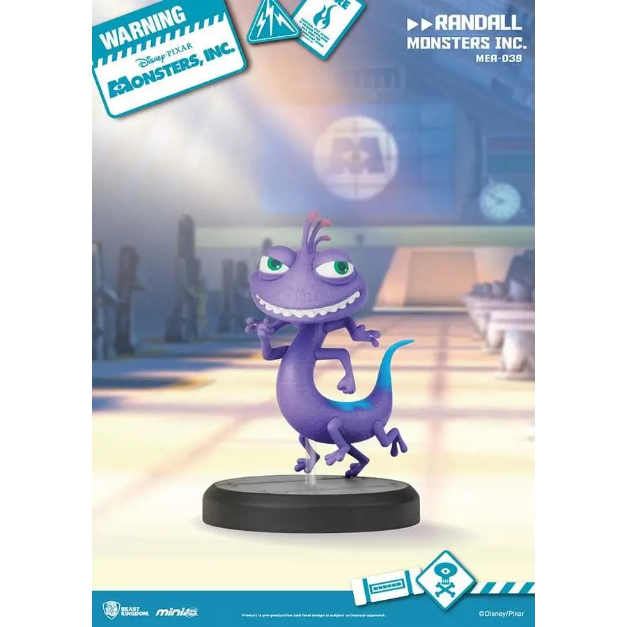 Lila och blå Mini Egg Attack Monsters Inc-figur av monster med gröna ögon
