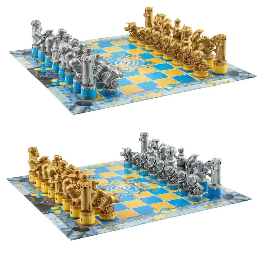 Steampunk Minions Medieval Mayhem schackset med guldfärgade pjäser