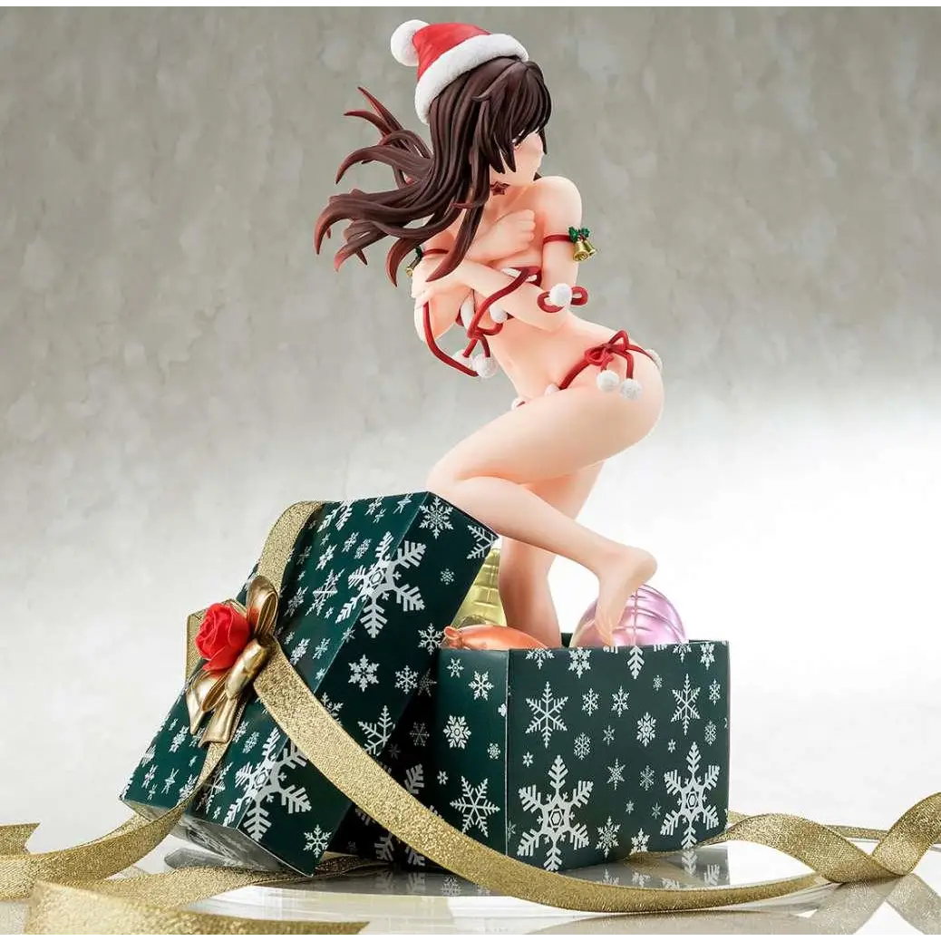Mizuhara Chizuru som Santa i bikini-figur i grön presentlåda