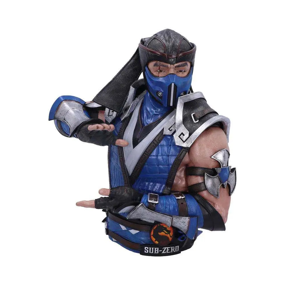 Blå och svart rustad byst av Sub-Zero från Mortal Kombat, 29,5 cm