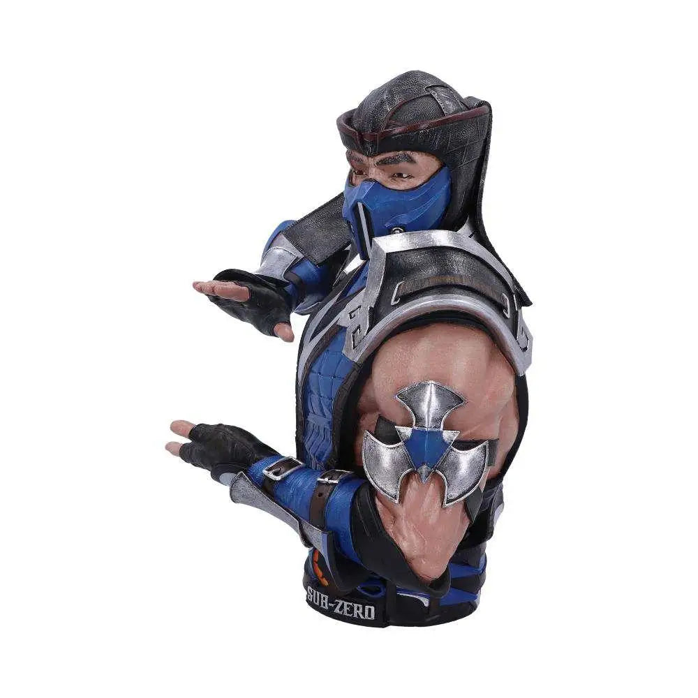Blå och svart rustad byst av Sub-Zero från Mortal Kombat, 29,5 cm