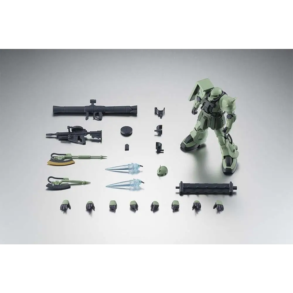 Olivgrön plastmodell av MG Zaku II F-2 Type Ver.A.N.I.M.E med svart och grå rustning