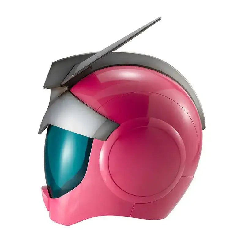 Sleek rosa och silver Ms Gundam Char Aznable hjälm med turkos visir