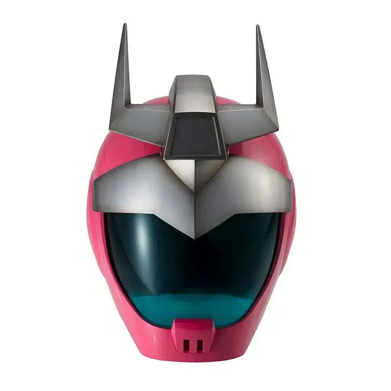 Rosa och silverfärgad robot-hjälm med mörkblå visir från Ms Gundam Char Aznable Normal Suit