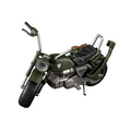 Olivgrön och silver diecast Zeon-motorcykelreplica 1/18 med Zeon V-012-märke