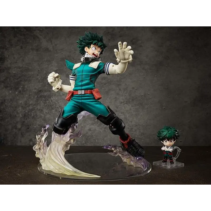 Teal och svart My Hero Academia Izuku Midoriya 1/4-figur i dynamisk pose