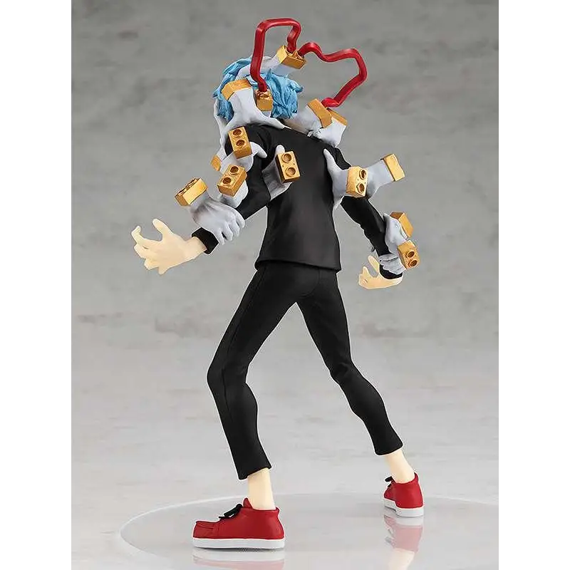 My Hero Academia Tomura Shigaraki-figur med svart-röda detaljer, blå hår och guldfärgade Lego-liknande block
