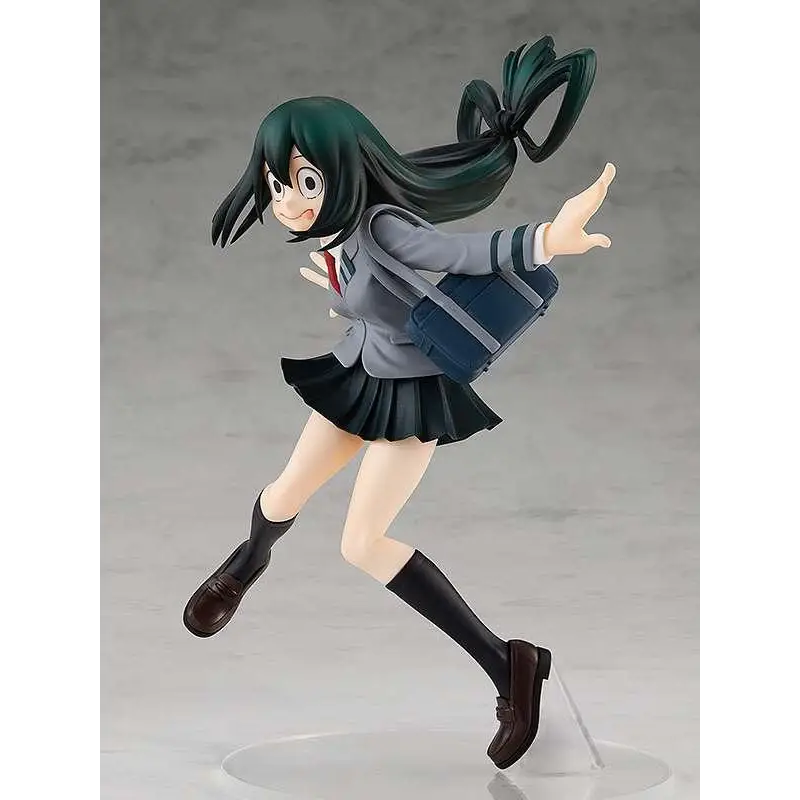 My Hero Academia Tsuyu Asui figur med mörkgröna håret i skoluniform