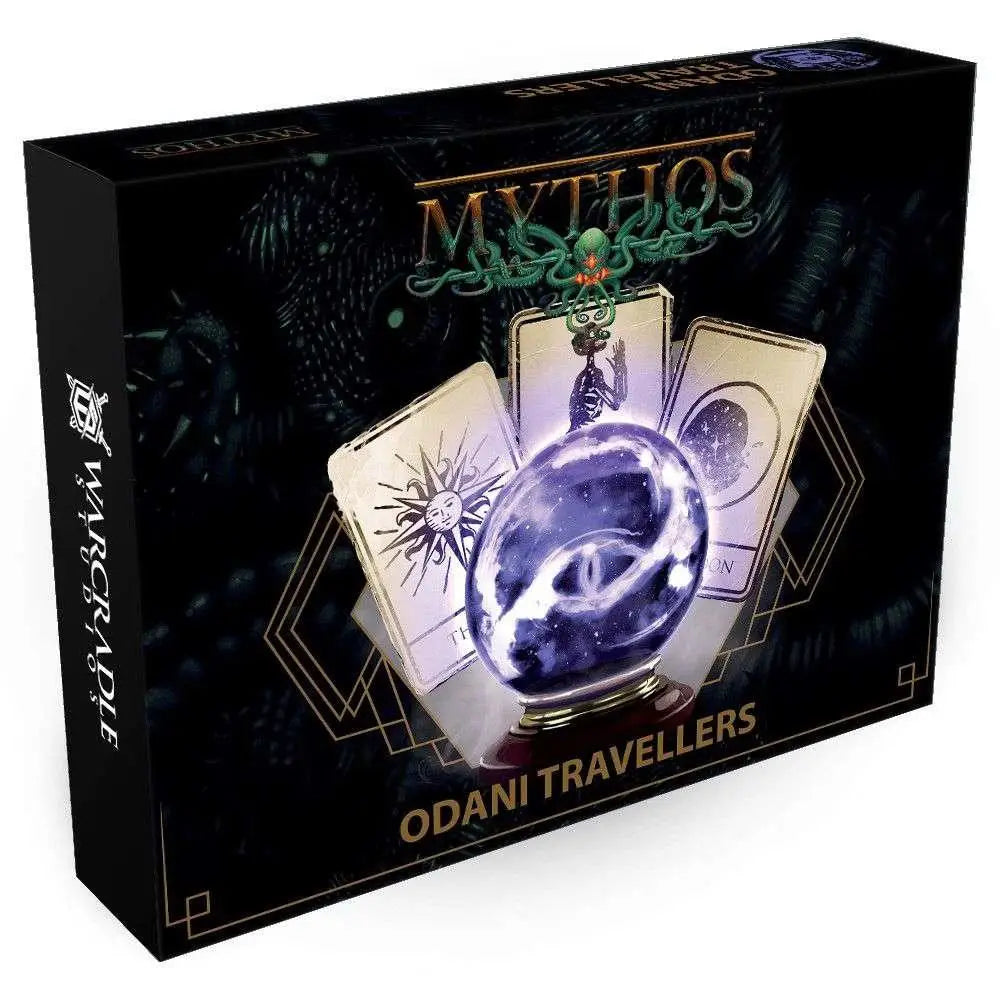 Mythos Odani Travellers svart låda med lila kristallkula och tarot