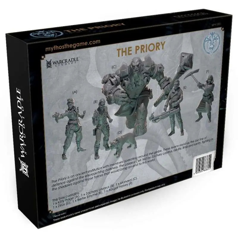 Mythos Priory Faction Starter Set med detaljerade figuriner från Warcradle Studios