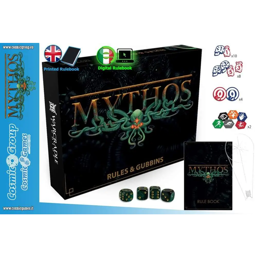 Mythos Regler & Gubbins Box Set med svart låda, grön bläckfisk och gul text