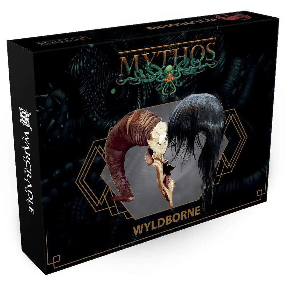 Mythos Wyldborne Faction Starter Set: svart låda med skalle och hornillustration