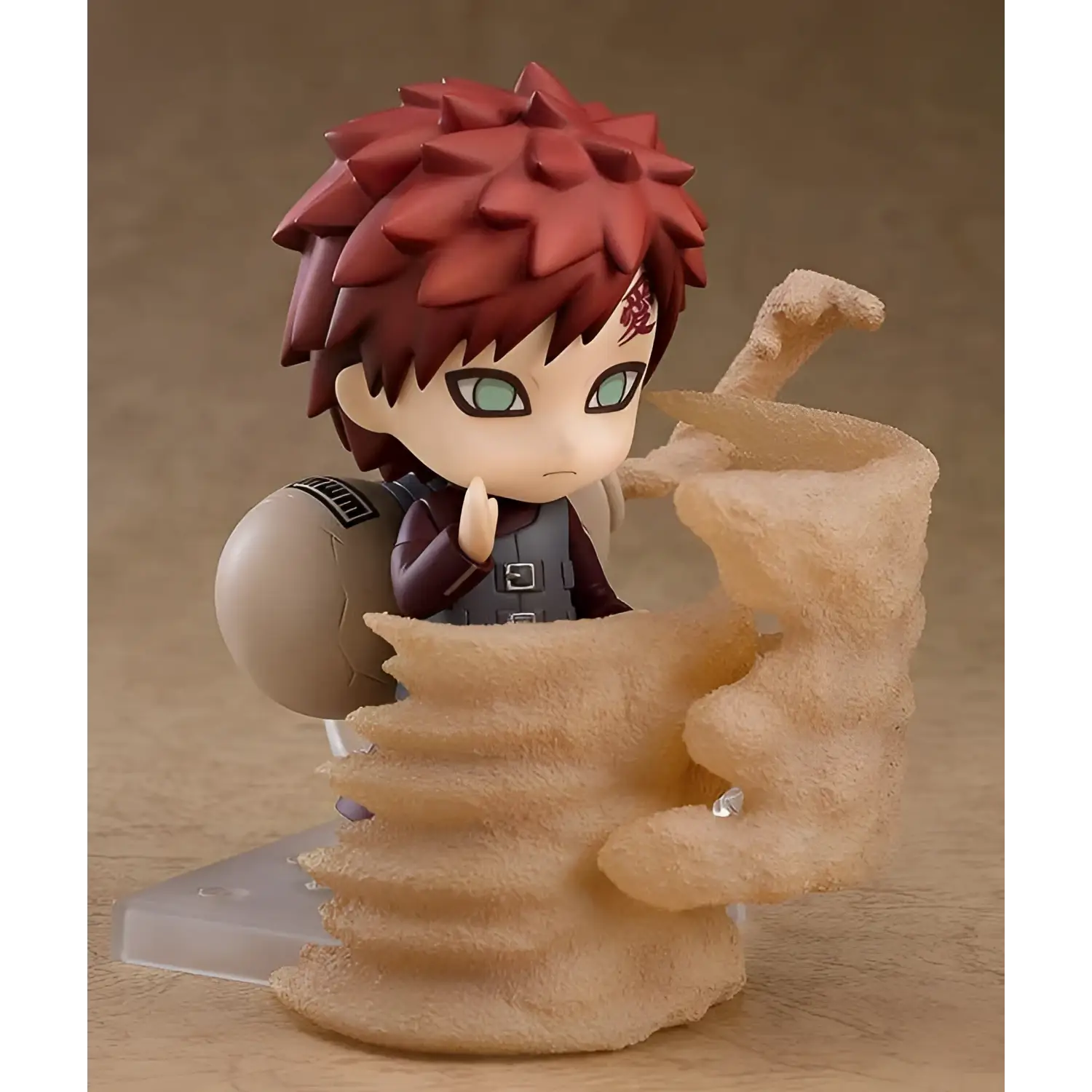 Rödhaarig chibi-figur av Naruto Gaara Nendoroid Rerun med gröna ögon