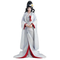 Naruto Gals Hinata bröllopsfigur i vit och röd kimono med svart hår och gul blomma