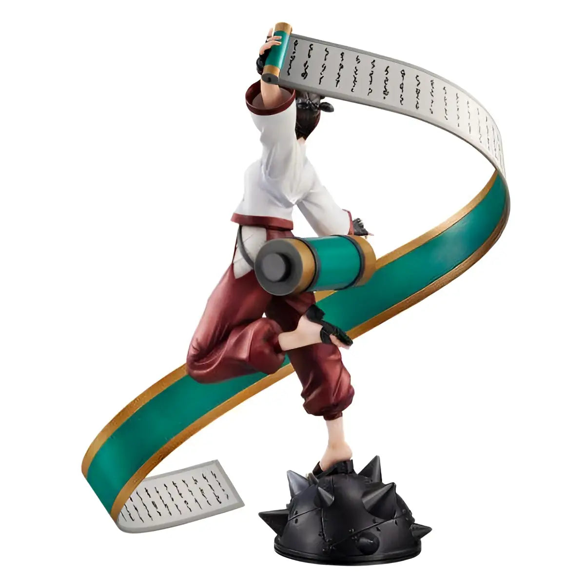 Tenten-figur från Naruto Gals, MegaHouse, i vit-röd klädsel med rulle på spikbas