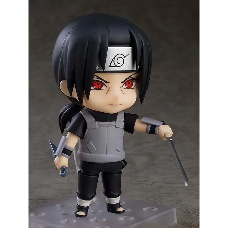 Itachi Uchiha Anbu Nendoroid-figur med svart hår, röda ögon och vapen