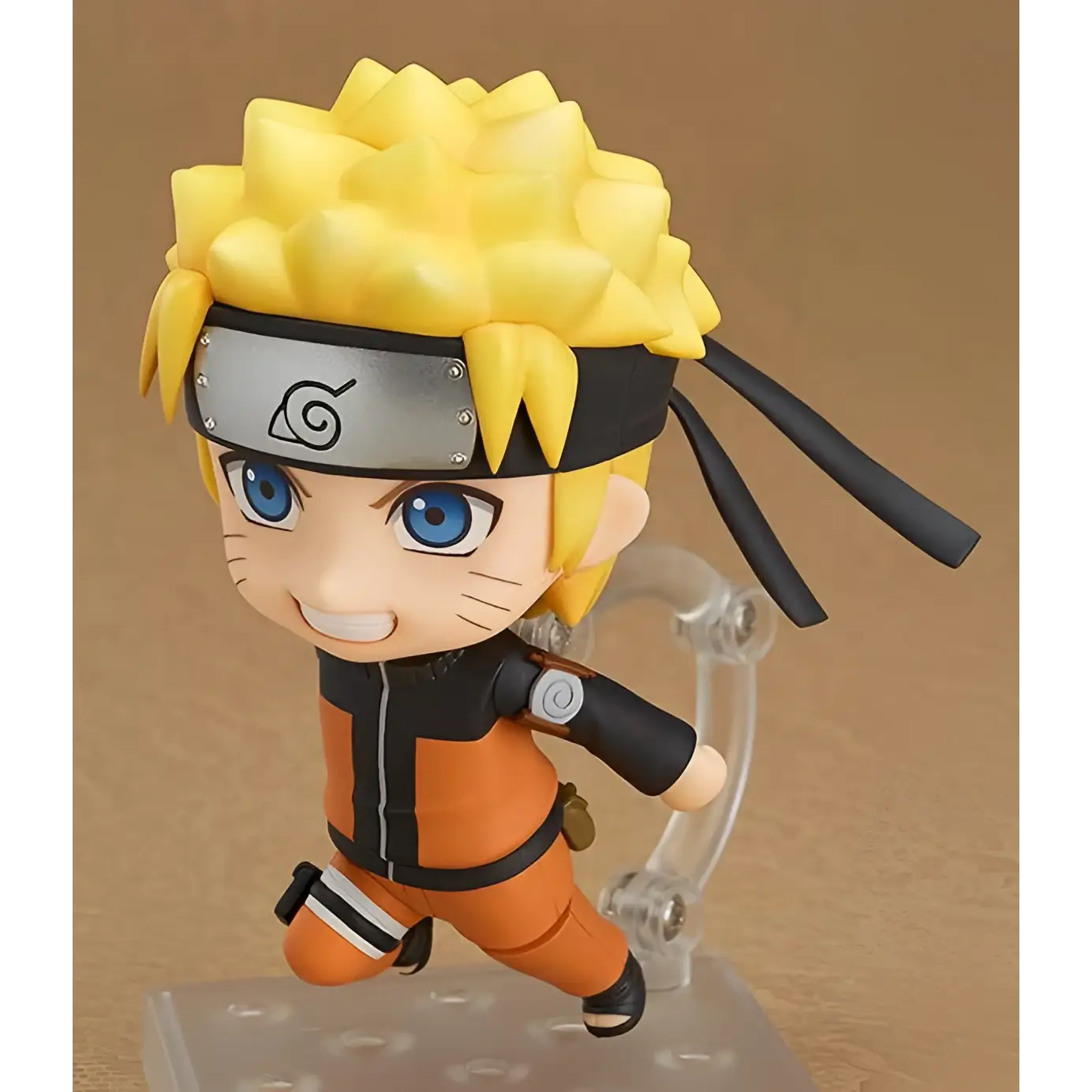 Chibi Naruto Uzumaki Nendoroid 4th Rerun-figur med spretigt gult hår, blå ögon och orange overall