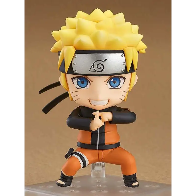 Chibi Naruto Uzumaki Nendoroid 4th Rerun-figur med gula spikar, blå ögon och orange overall