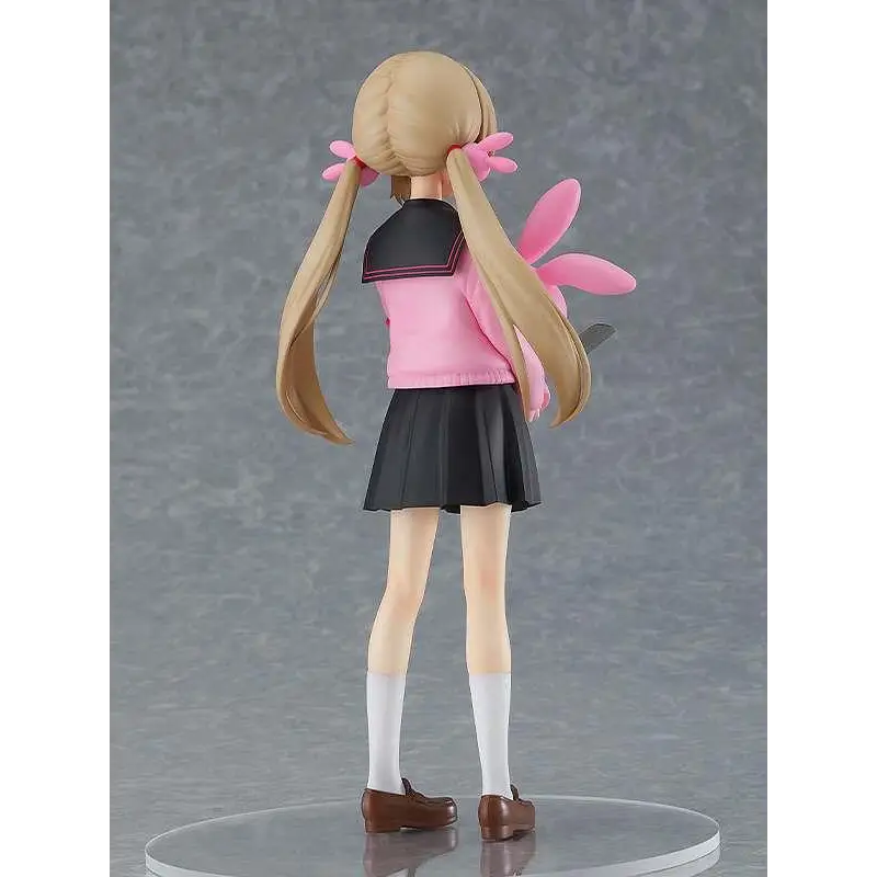 Detaljerad figur av blond animeflicka med flätor i Natori Sana skoluniform, POP UP PARADE