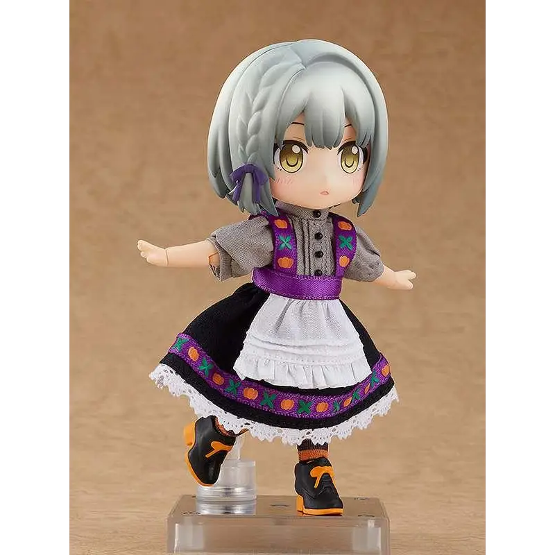 Nendoroid Doll Rose Halloween Edition chibi-figur med silverflätat hår
