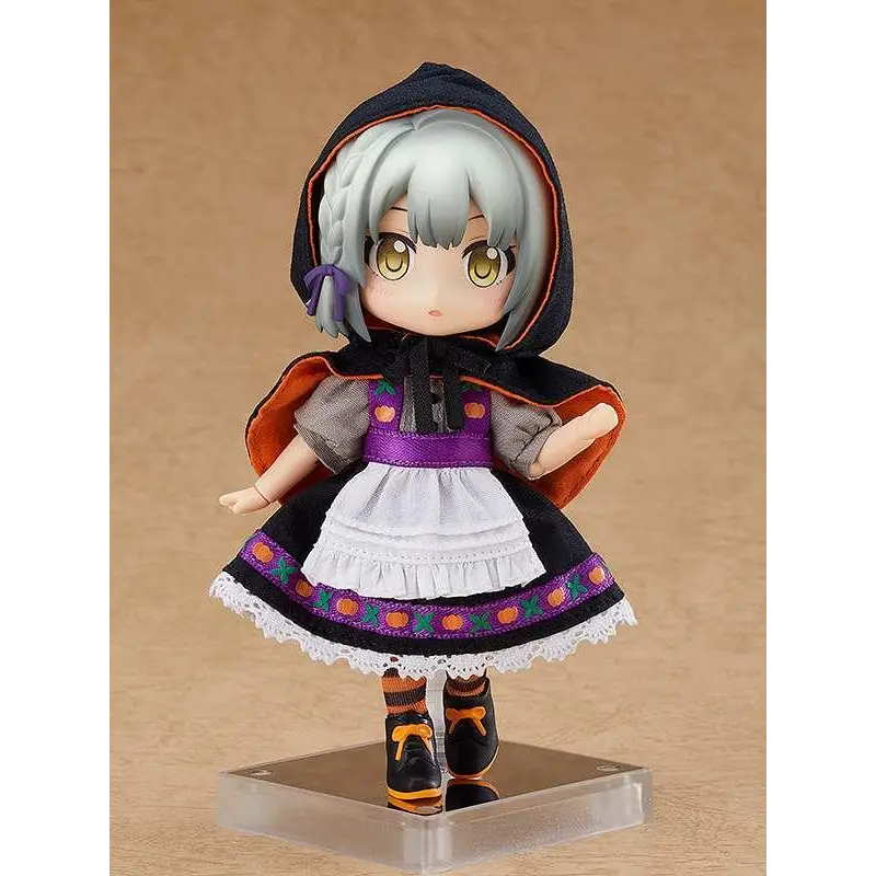 Nendoroid Doll Rose Halloween Edition chibi-figur med silverhår och guldfärgade ögon