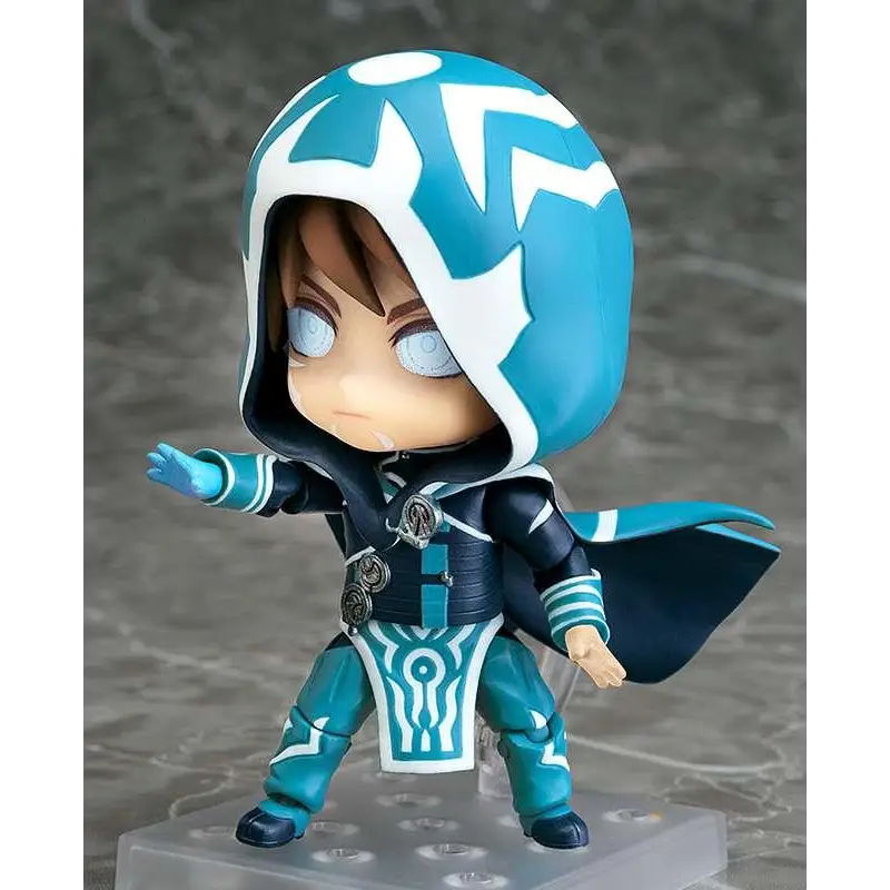 Nendoroid Jace Beleren: blåvit mönstrad hufigurin i Magic: The Gathering