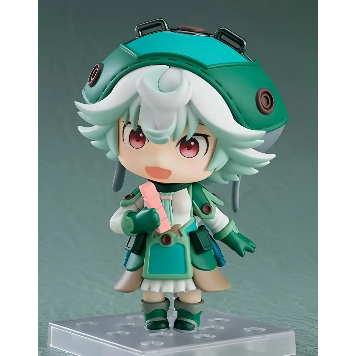 Nendoroid Prushka från Made in Abyss: chibi-figur med mintgrönt hår i teal hjälm