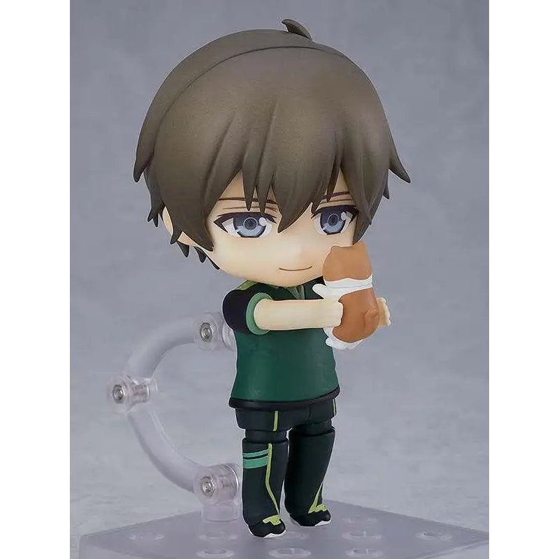 Chibi Nendoroid Wang Jiexi AF-figur med brunhårig pojke i grön skjorta
