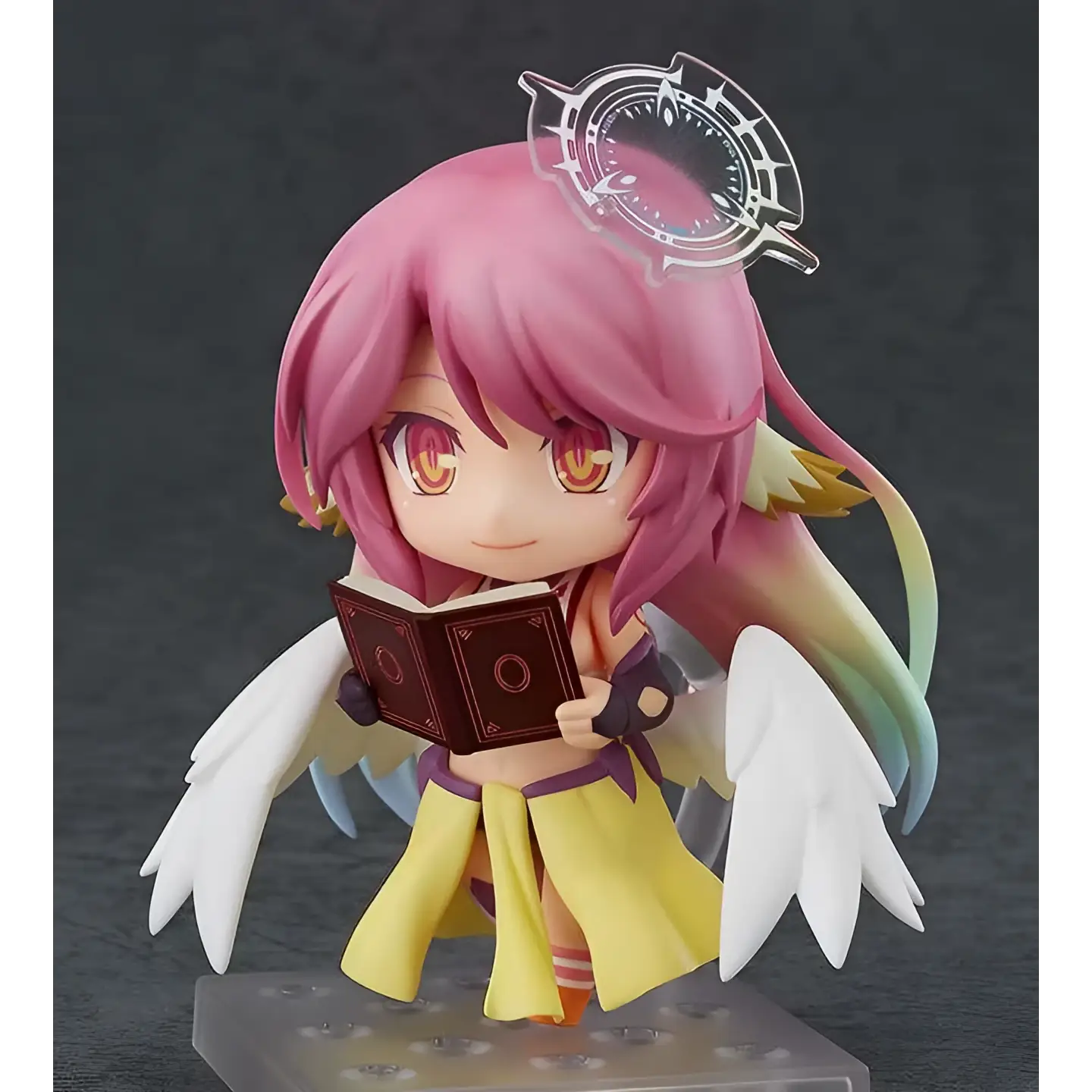 Rosa Jibril Nendoroid-figur med rosa hår, vingar och klocka