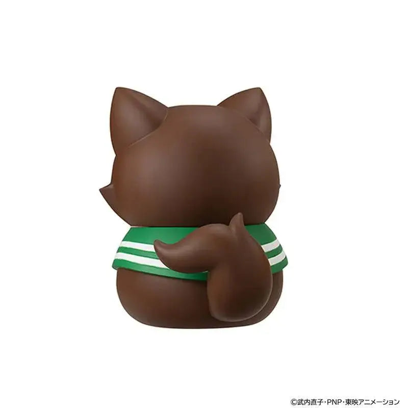 Brun kattfigur med grön-vit randig scarf från Nyanto! Sailor Mewn Jupiter