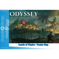 Odyssey of the Dragonlords poster map med kuststad och drake
