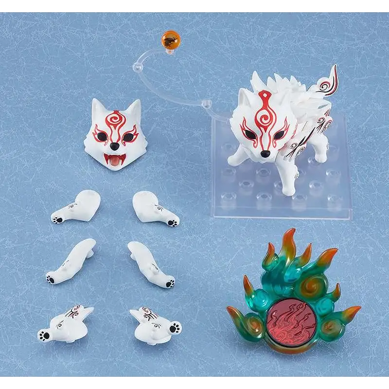 Vit Okami Shiranui Nendoroid Amaterasu 100 år sedan med ledade lemmar