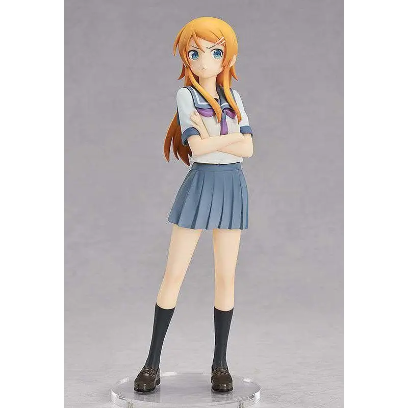 Oreimo Kirino Kousaka figur med orange hår i vit-blå skoluniform