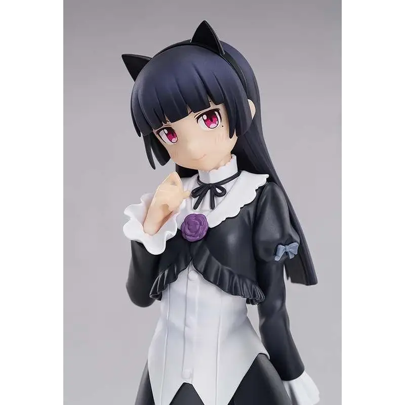 Svartvit Oreimo Kuroneko POP UP PARADE figur med kattöron och lila ros