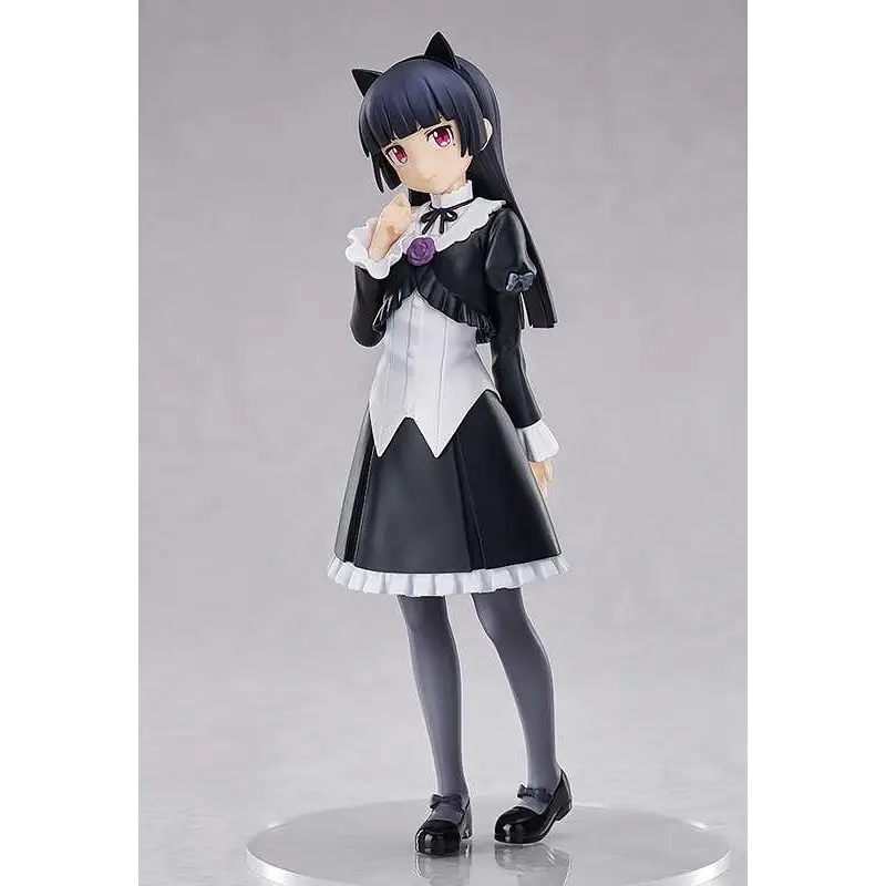 Oreimo Kuroneko POP UP PARADE-figur med svartvit kammarjungfrudräkt, katöron, lila rosbrosch och svarta skor