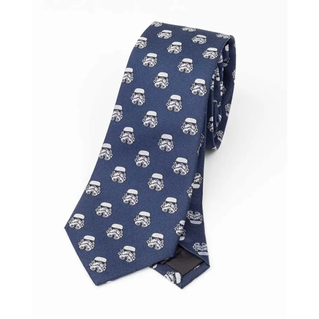 Marinblå slips med upprepande vita Stormtrooper-hjälmar från Star Wars