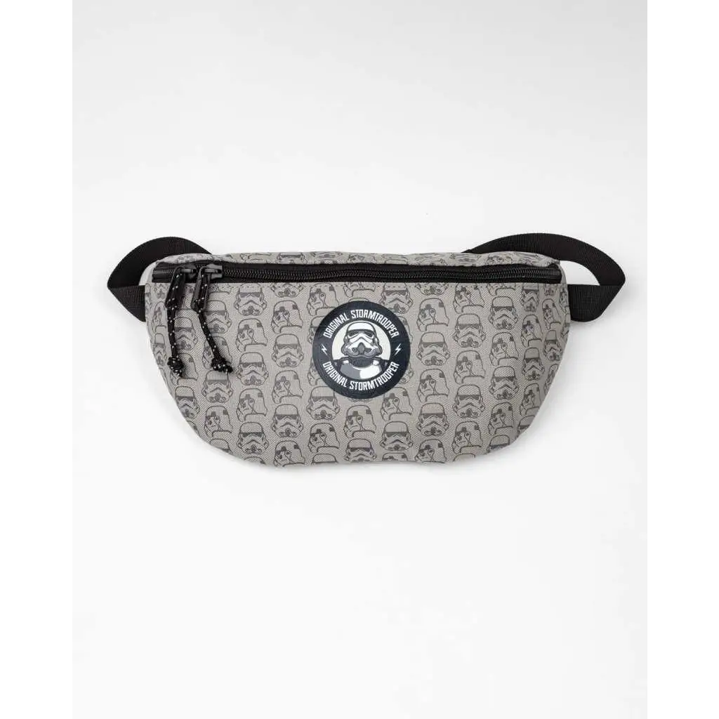 Grå midjeväska med svarta stormtrooper-hjälmar och Original Stormtroopers-logo