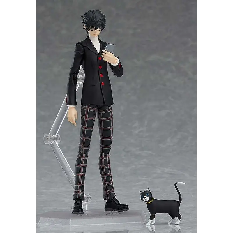 Persona 5 Hero figma-figur i svart och röd kostym med rutiga byxor
