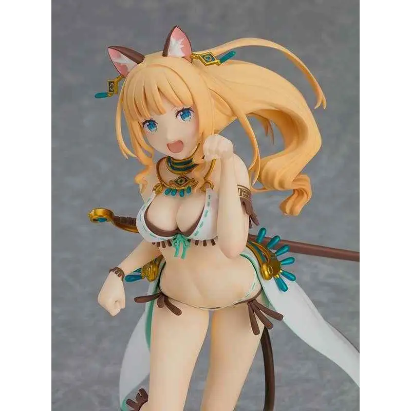 Detaljerad figur av blond animeflicka med rävöron i vit och turkos bikini-outfit med gulddetaljer, POP UP PARADE Picatrix - Cat Kingdom