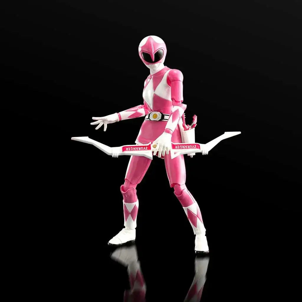 Rosa Power Rangers figur med pilbåge och Zyuranger-tryck i byggsats