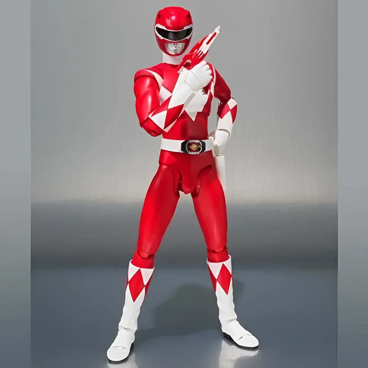 Röd Power Rangers Red Ranger SH Figuarts-figur i dynamisk pose