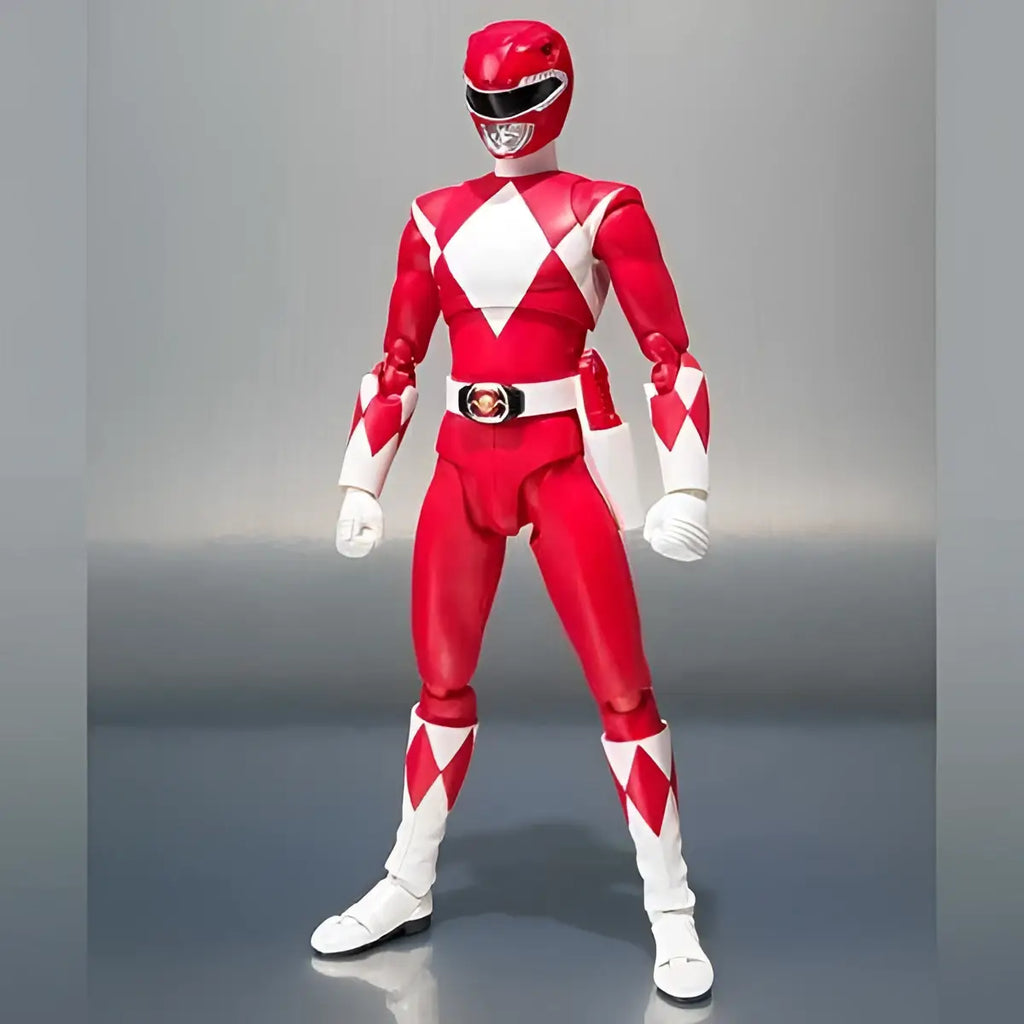 Röd Power Rangers Red Ranger SH Figuarts-figur med diamantmönster