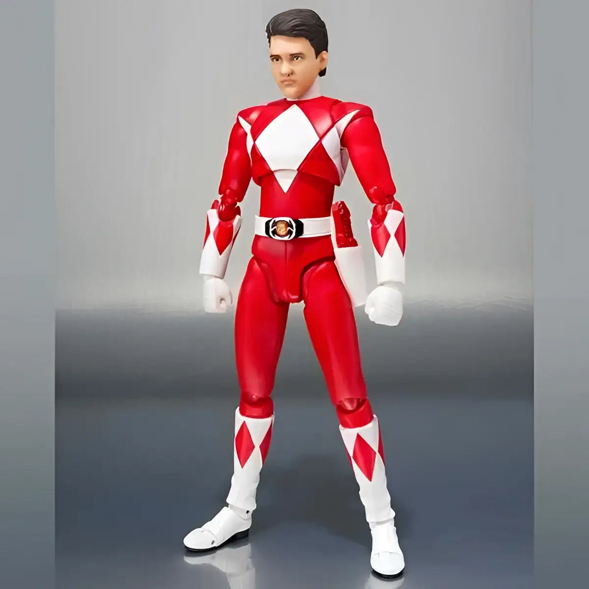 Röd Power Rangers Red Ranger SH Figuarts-figur med diamantmönster