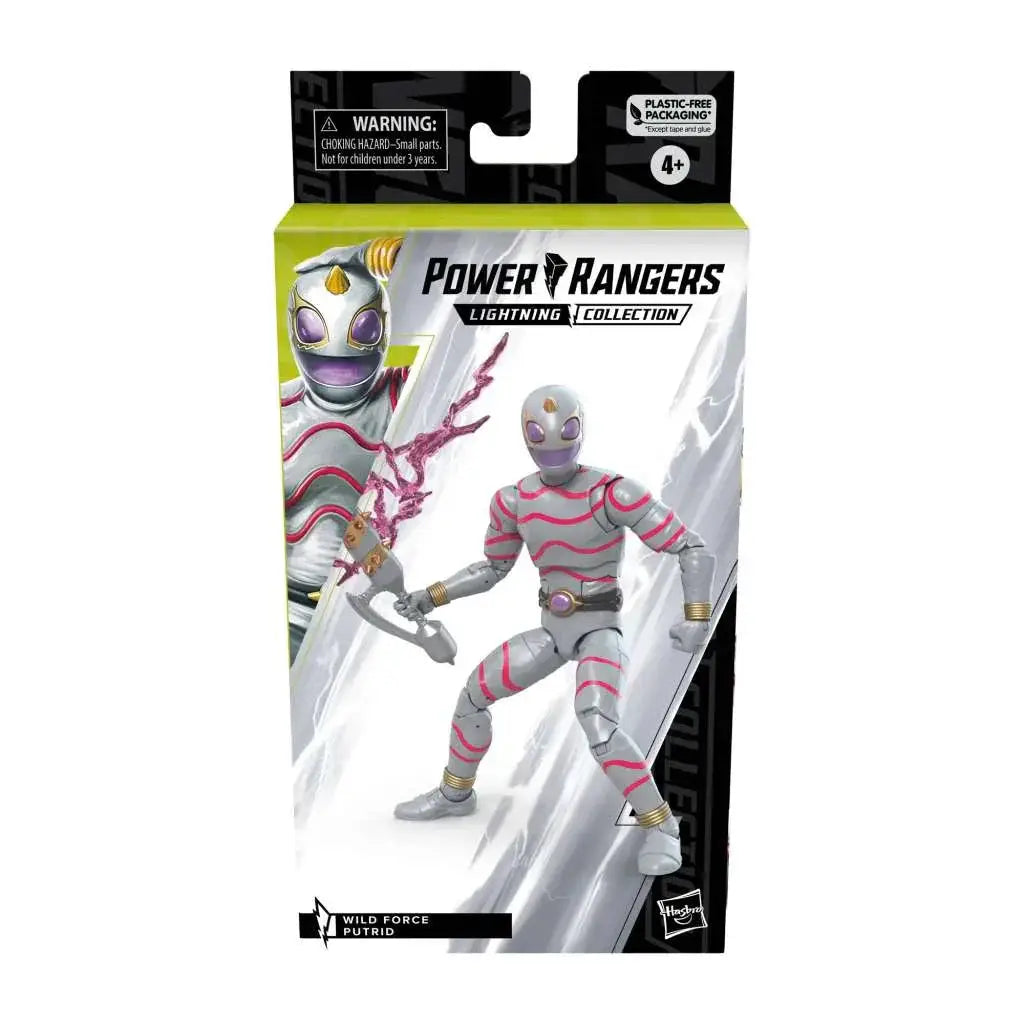 Silver and pink striped Power Rangers Wild Force Putrid action figure