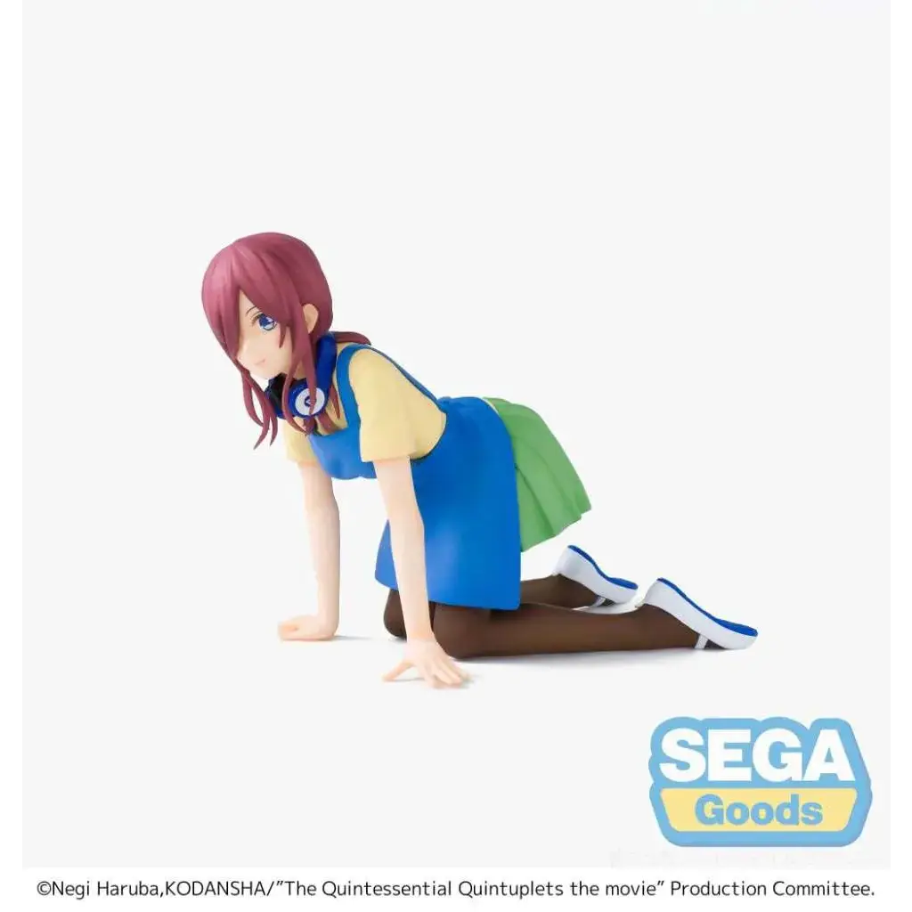 Quintessen Quint Miku Last Festival SPM-figur av flicka med rödrosa hår i blå förkläde