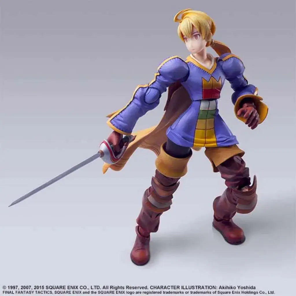 Ramza Beoulve Bring Arts actionfigur med svärd i blå-guld dräkt